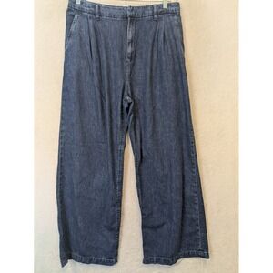 Gap Wide Leg Ultrasoft Denim Pants Women's 14 Blue High Rise
